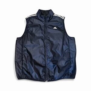 Adidas Sustainability Men's 2XL Primegreen Puffer Vest Blue Gorp Core Car Coat